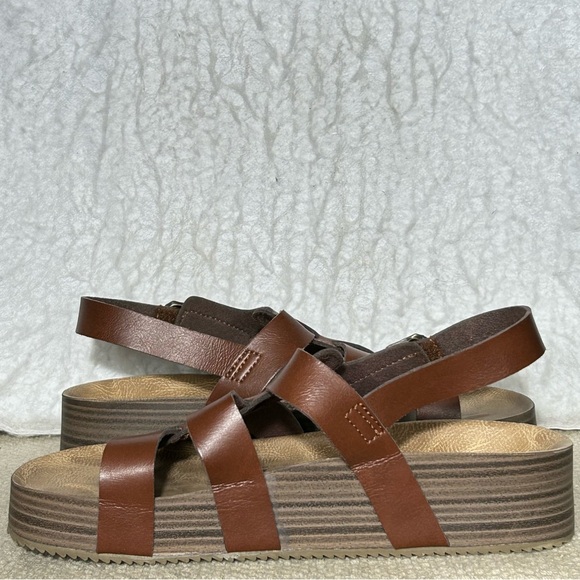 Blowfish London Womens Brown Strap Wood-effect Platform Sole Sandals SZ US 9 - Picture 8 of 12